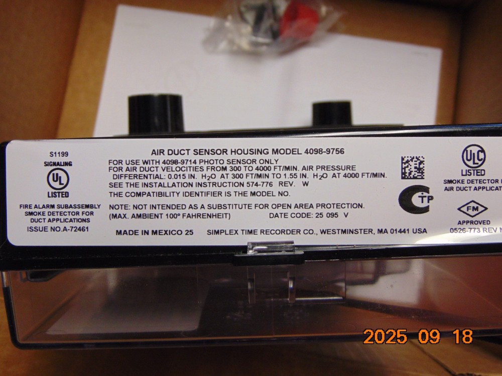NEW Simplex 4098-9756 Duct Detector 4-WIRE
