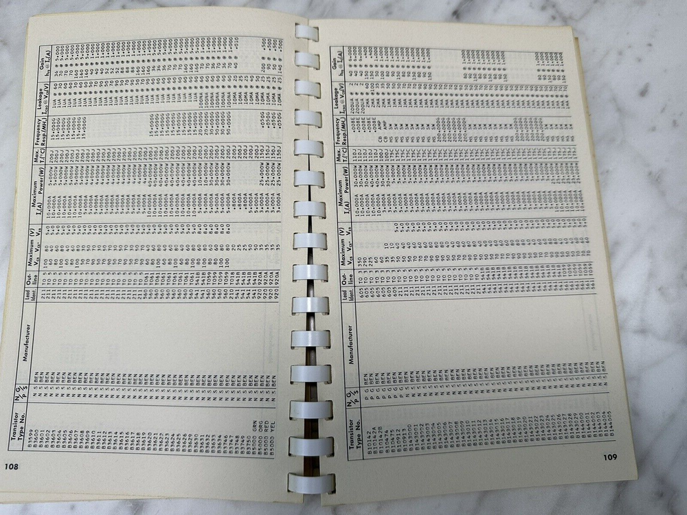 Howard Sams Transistor Specifications Manual 1967 Photofact Ring Bound