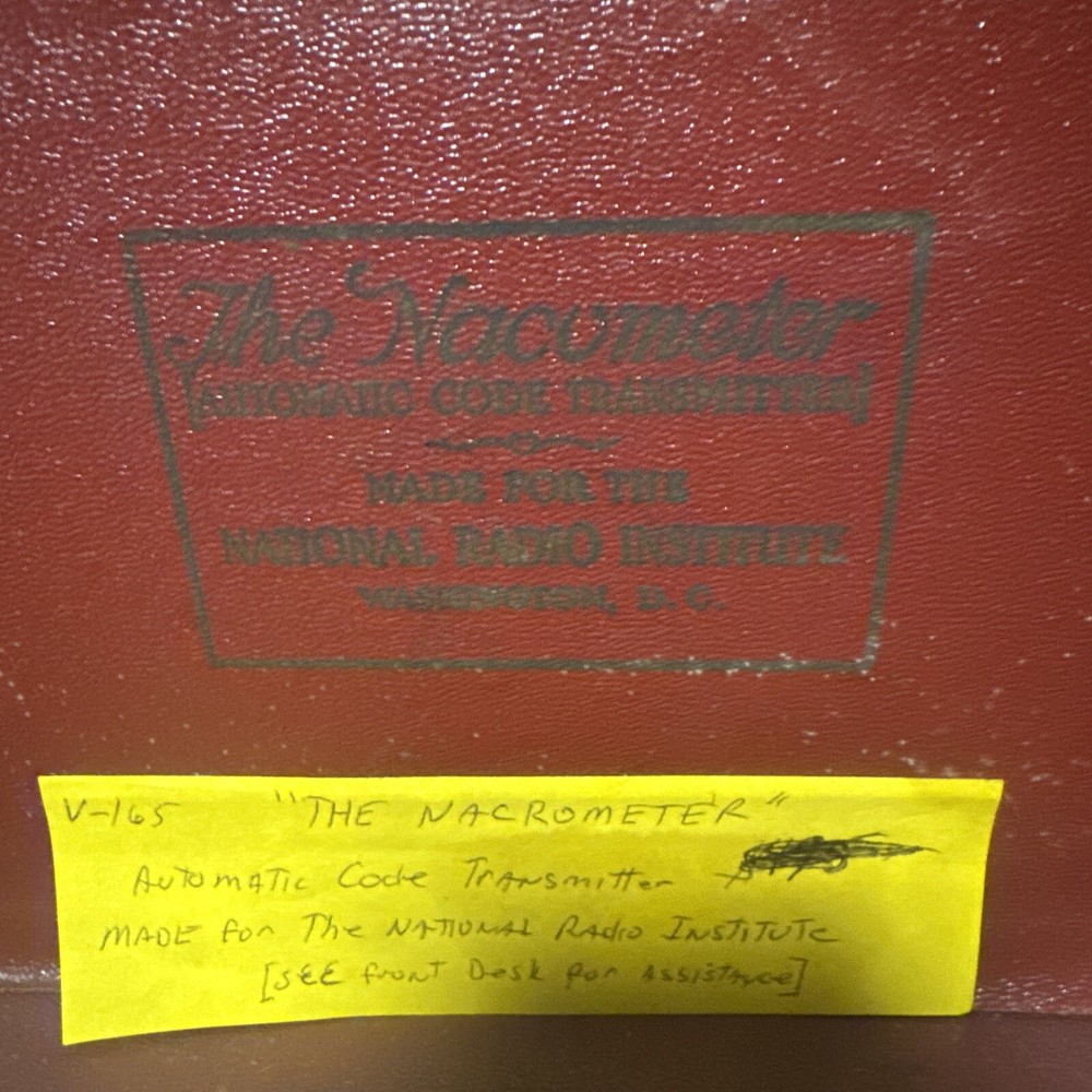 RARE 20'S NACOMETER Automatic (Morse) Code Transmitter Trainer Radio Military