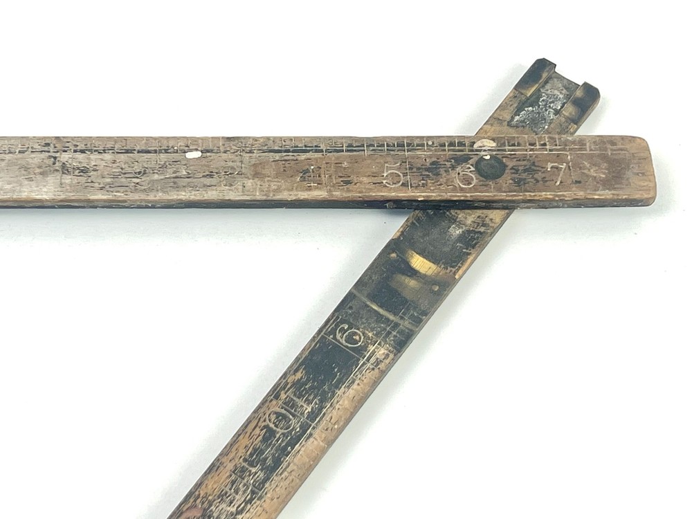 Vintage Wooden Beam Compass Trammel Points Large Drafting/Carpentry Tool Rustic