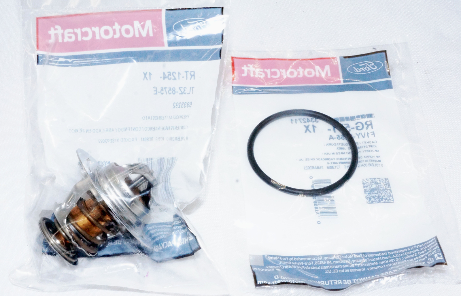 Genuine OEM Motorcraft RT1254 Engine Thermostat and RG571 Gasket Seal Kit 92-11