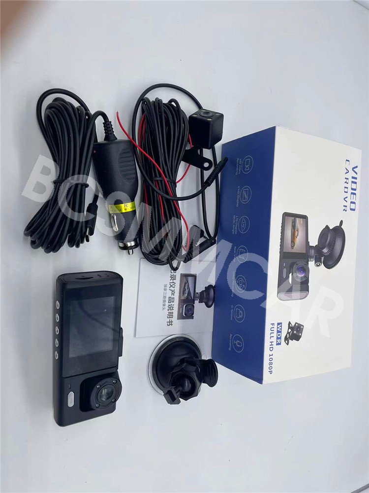 Car Dash Cam Video Recorder Front/Rear/Inside Camera G-sensor Motion Detection
