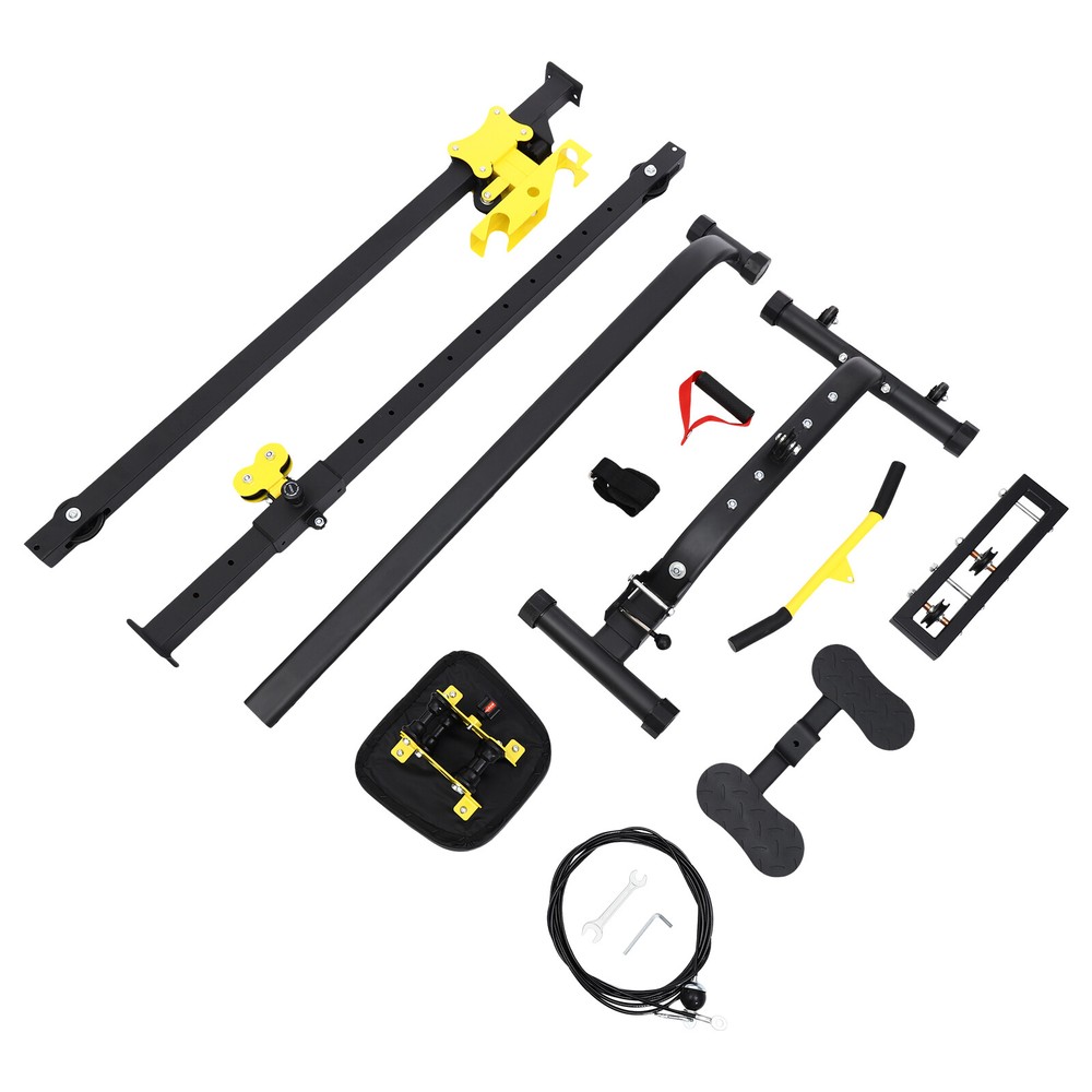 Pull Down Machine Multifunction Low Row Bar Cable Fitness Body Workout Gym US~