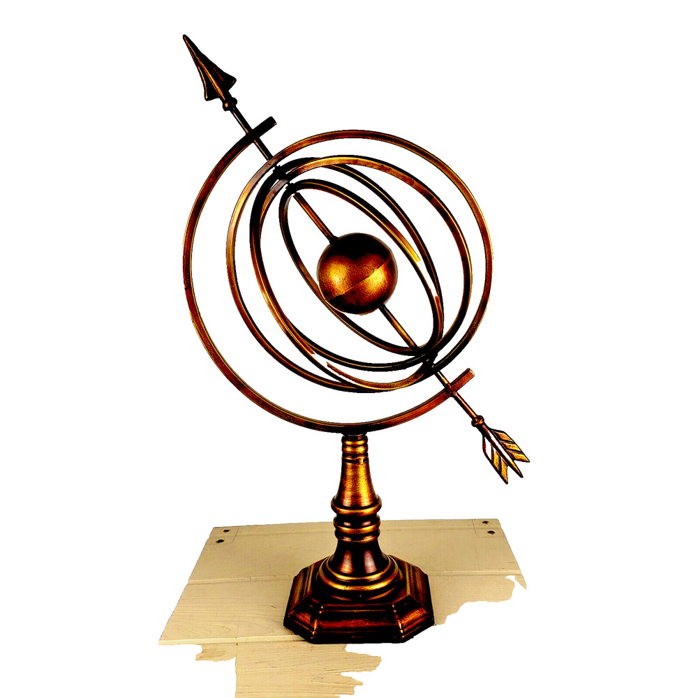 Three Hands Burnished Gold Sphere Home Accent Decor Library