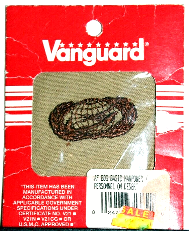 USAF Air Force Basic Manpower & Personnel Badge Insignia Desert Patch Pair