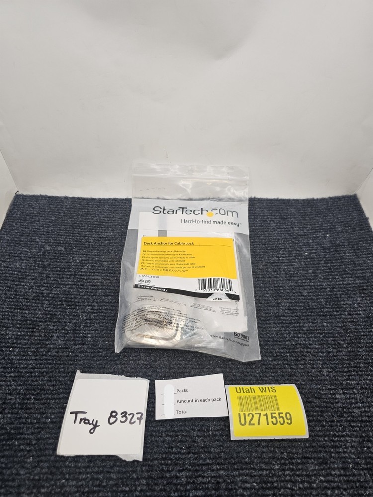 StarTech.com LTANCHOR Desk Anchor For Cable Lock Security, Steel
