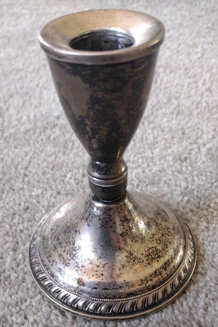 Duchin Creation Sterling Silver Weighted Candlestick Height 4 1/5" width 3.25"