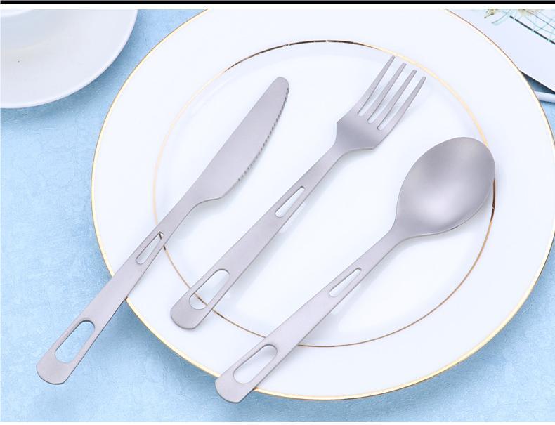 3PCS Tc4 Flatware Fork Spoon Set Lightweight Camping Utility Cutlery