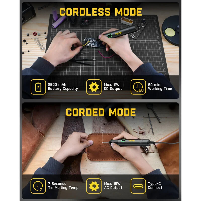 Fanttik T1 Max Soldering Iron Kit, Cordless Soldering Iron, 7 Seconds Fast Heati