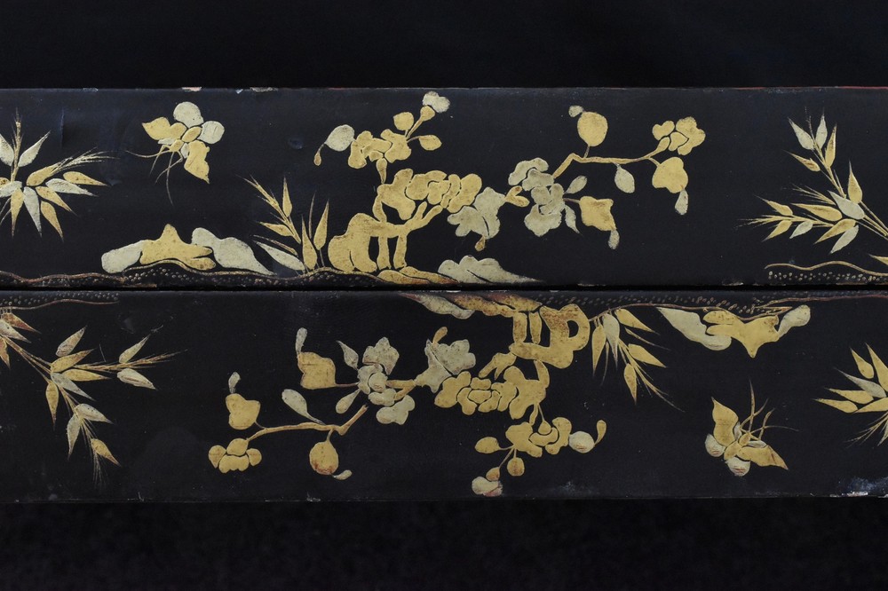 Fancy Antique Lacquer Chess and Checkers Playing Board