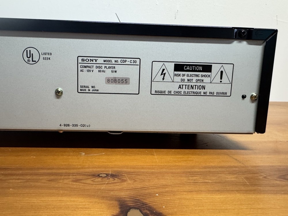 Sony CDP-C30 5 Disc CD Player Changer Tested Working Tray Opens Clean