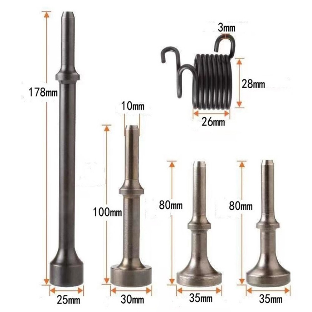 5pcs Air Hammer Tool Set Including Spring and Multiple Bits for Precision Work