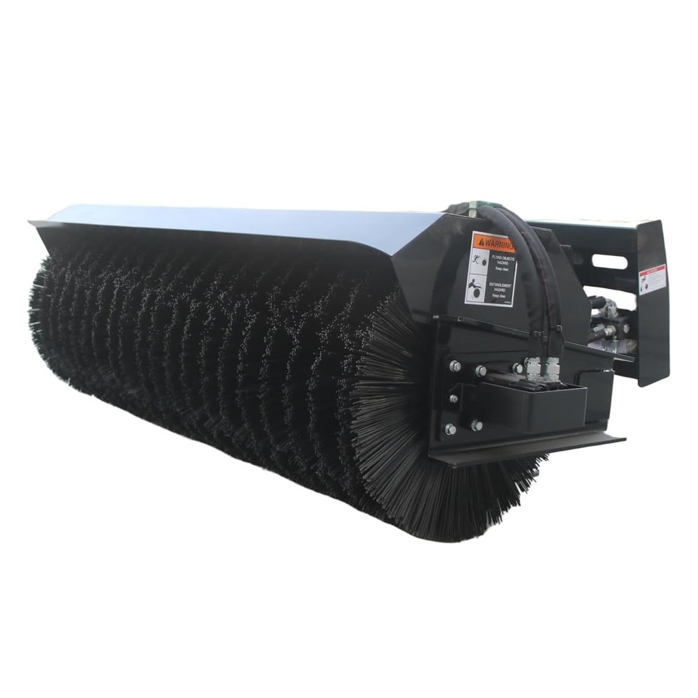 Wolverine 72" 25° Angle Broom Sweeper Hydraulic Skid Steer Loader Attachment