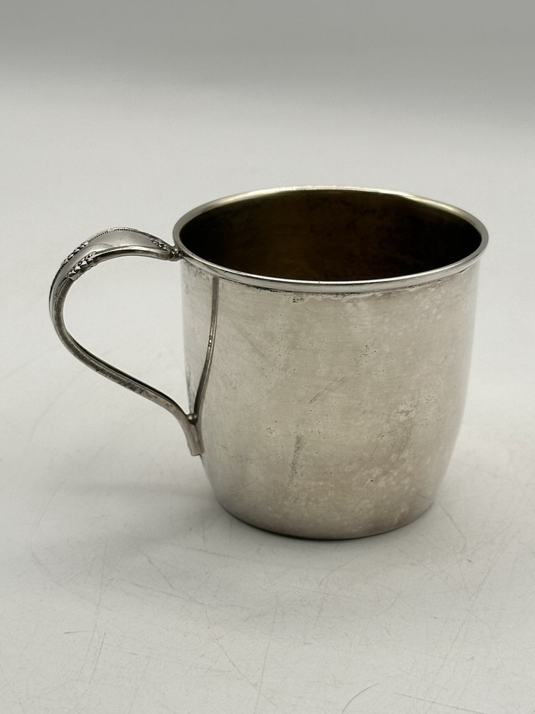 Silver Soldered Baby Cup Inscribed Kirk 12-30-53 Remembrance 1847 Rogers Bros