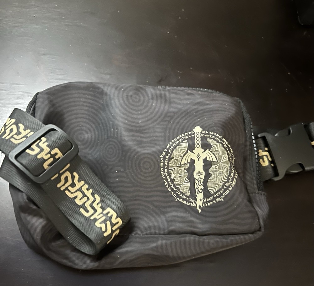 Nintendo Zelda Sheikah Eye Black Carrying Pouch Adjustable Strap Case