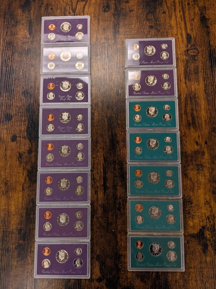 1968-2009 US Mint Issued Proof Sets As Pictured. 42 Sets.