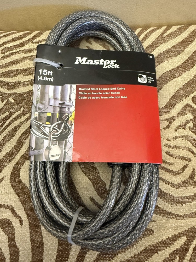 Master Lock 72DPF 3/8in Flexible Braided Steel U-Locks Cable