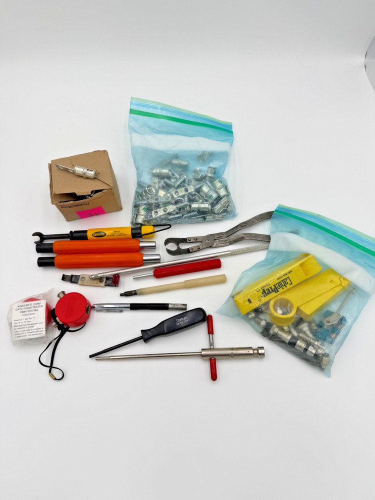 CABLE PREP TOOLS AND SUPPORTING TOOLS EQUIPMENT CAT FIVE CRIMP LUG GROUNDING BAR