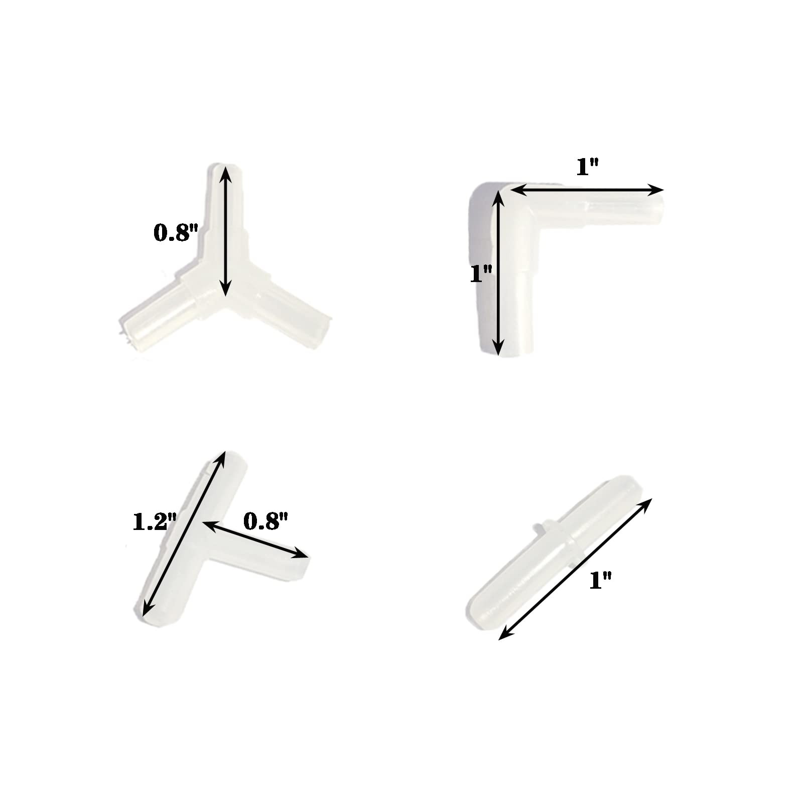 Aquarium Airline Tubing Connector, Fish Tank Air Pump Connector, Plastic, 40Pcs