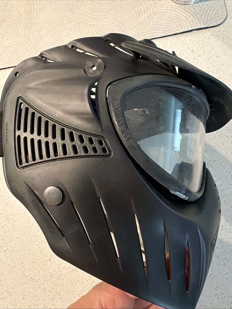 Extreme Rage Paint Ball Face Mask With Visor Adjustable Flexistrap Black