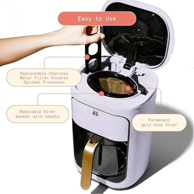 14-Cup Programmable Drip Coffee Maker with Touch-Activated Display Auto Shut-Off