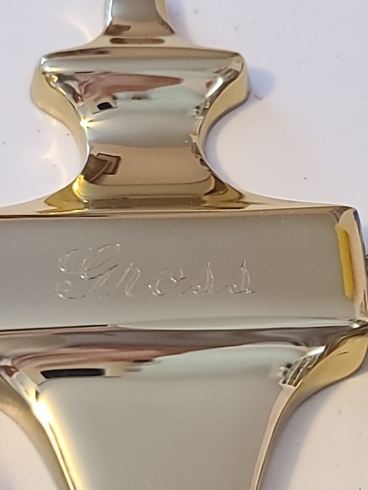 Vintage MCM Brass Solid Brass Door Knocker - Engraved