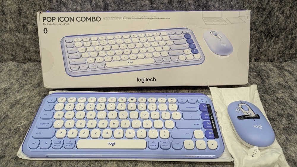Logitech POP ICON Combo, Bluetooth Keyboard and Mouse Combo Lilac 🔥NEW🔥