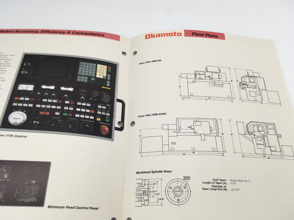 VINTAGE OKAMOTO INTERNAL GRINDING MACHINE - SALES/SPECIFICATION BROCHURE