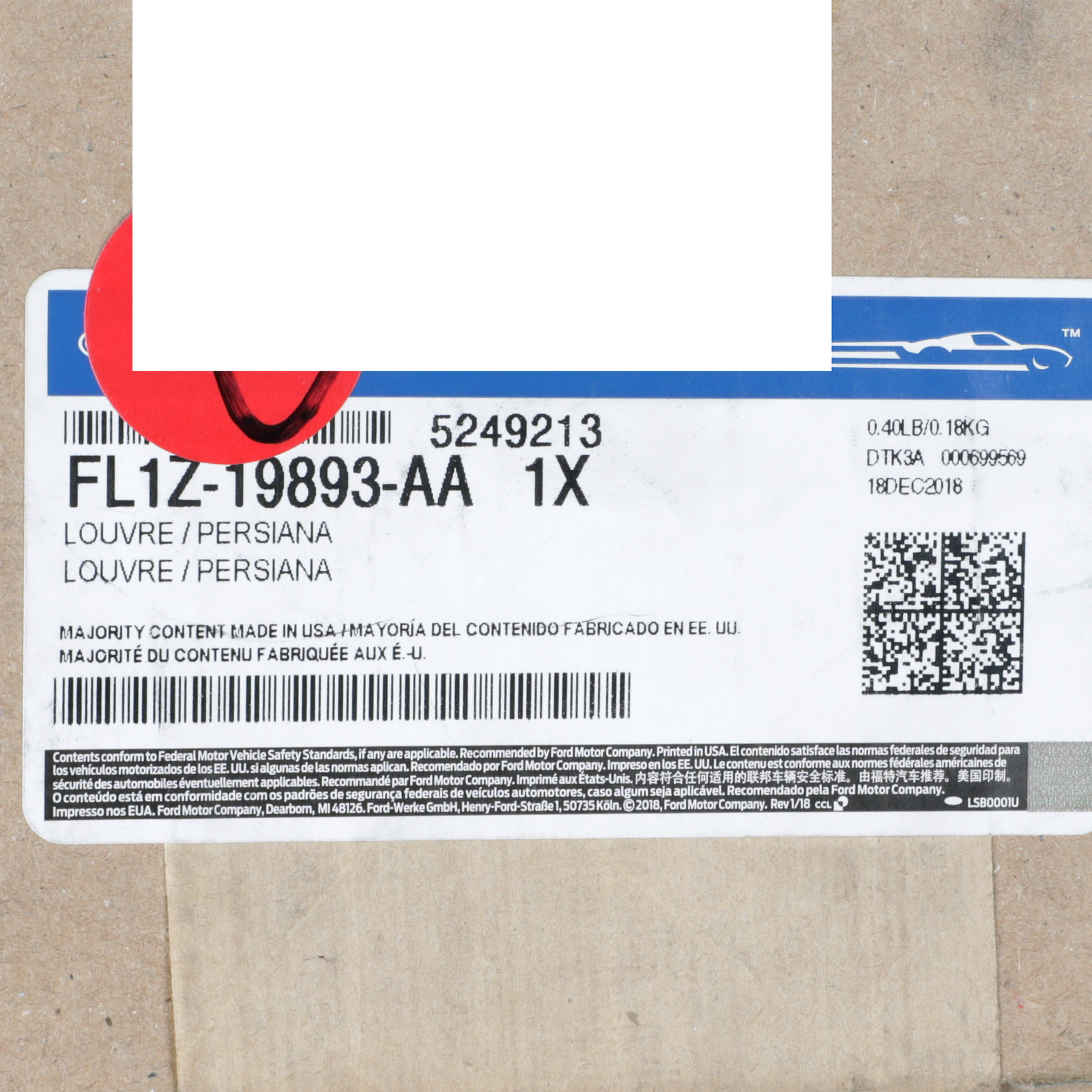 NEW OEM Ford 2007-2017 EPedition Inner Louvre Air Vent Assembly FL1Z-19893-AA