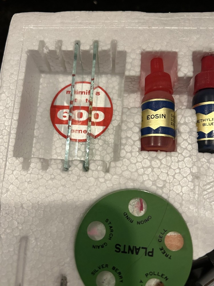 Vintage Microscope Chemistry Experiment Kit Set w Microscope Educational