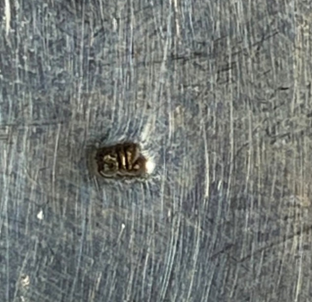 Vintage Sterling Silver Bowl Dish with Inlay Malachite Stone Mid Century Modern