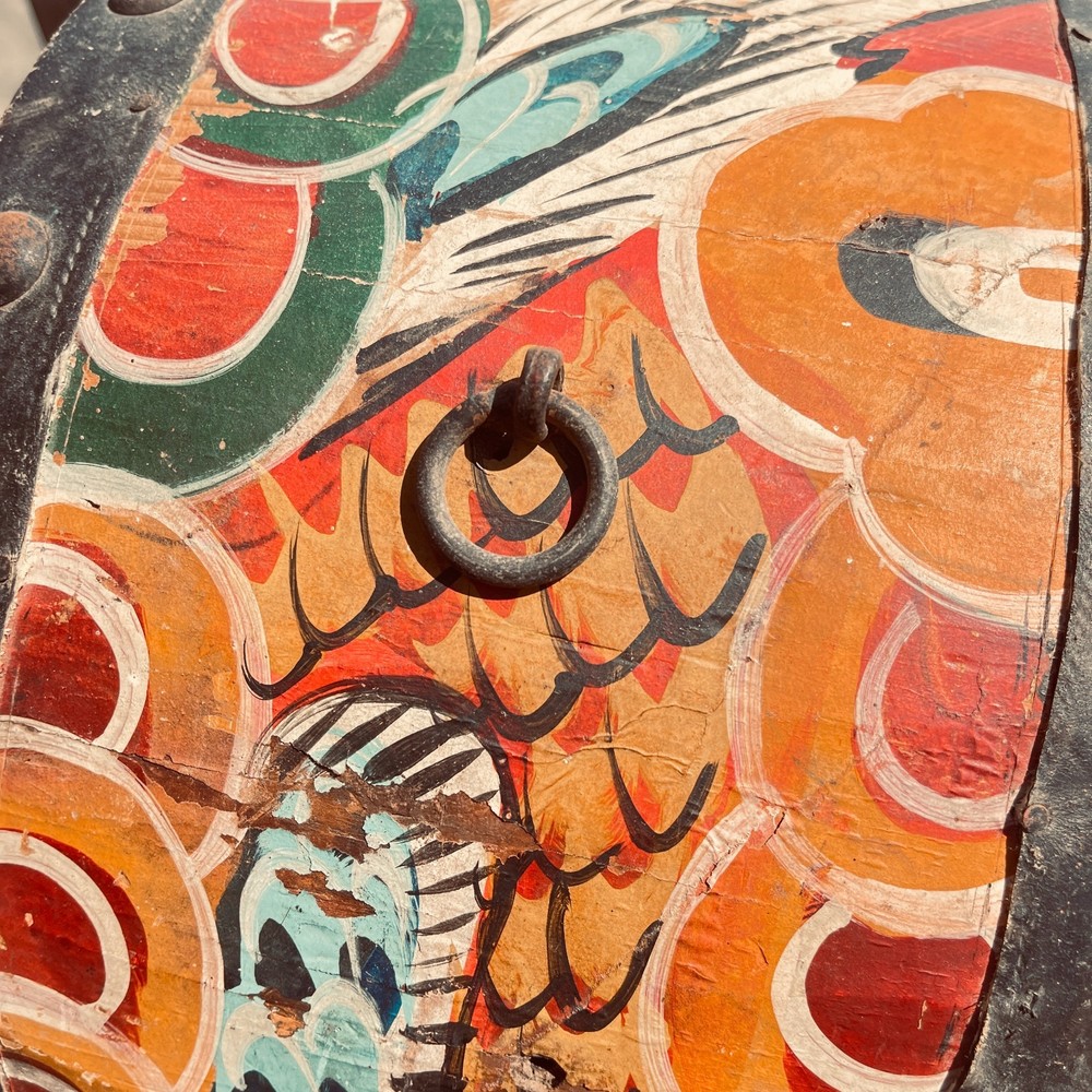 Vintage hand painted Taiko drum