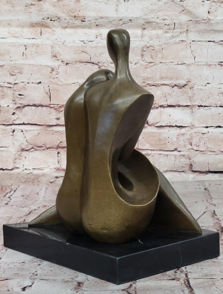 100% Solid Bronze Abstract Couple Holding Each Other by Lost Wax Method Artwork