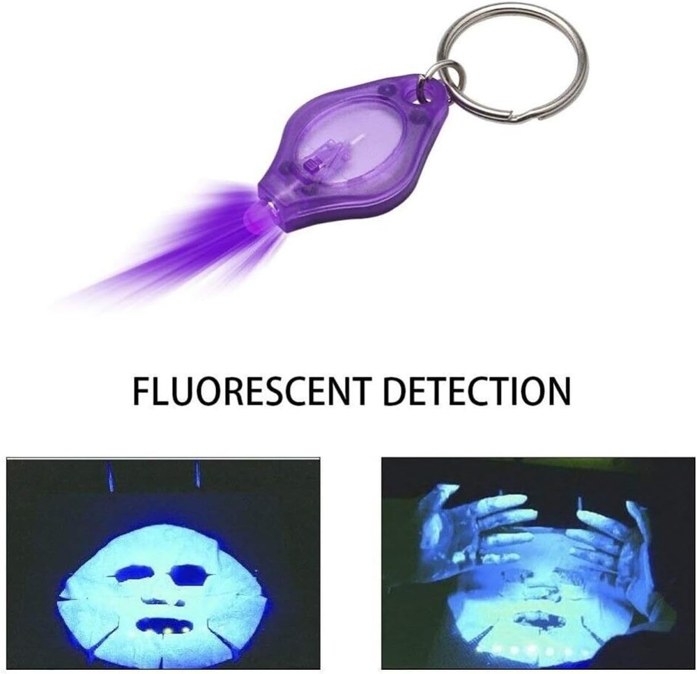 20/100PCS UV Mini Keychain LED Flashlight Key Ring Light Torch Black Light US