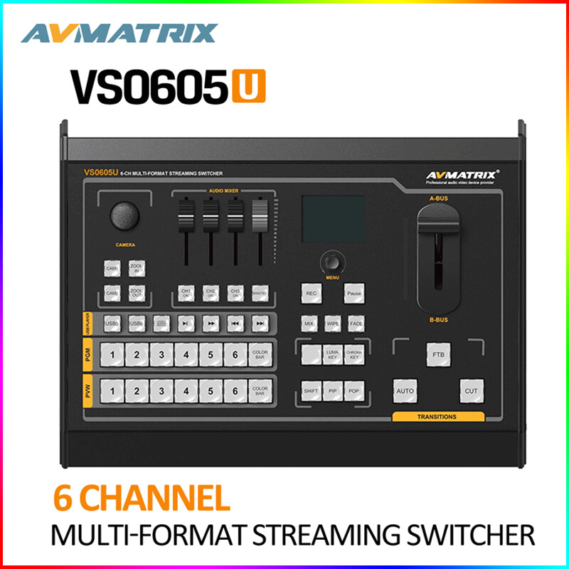 AVMATRIX VS0605U 6-Ch Multi-Format Streaming Switcher USB Capture for Streaming