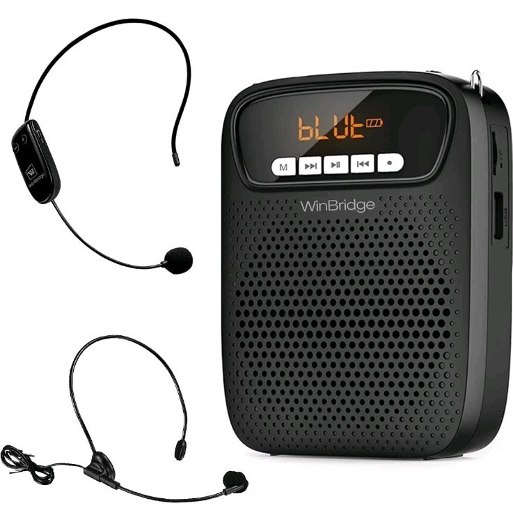 Portable Voice Amplifier Wireless & Wired Headset Microphone Speaker