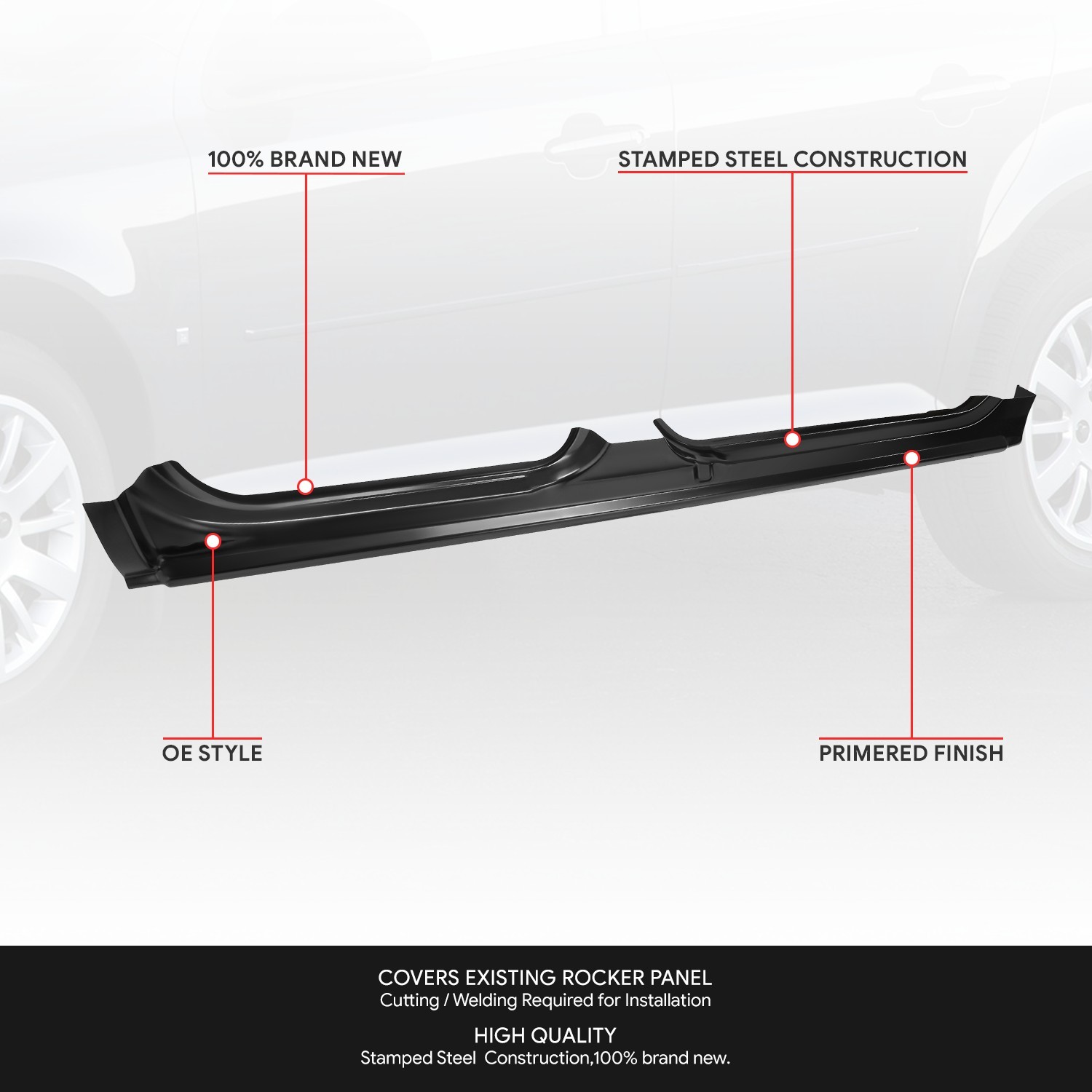 For 2001-2007 Chevy Silverado GMC Sierra Crew Cab Inner & Outer Rocker Panels