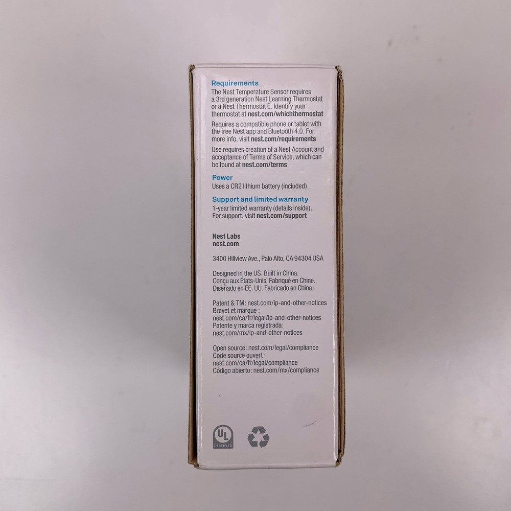 Google Nest Temperature Sensor White New in Box T5000SF