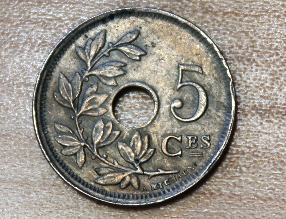 1925 Belgium 5 Centimes French text
