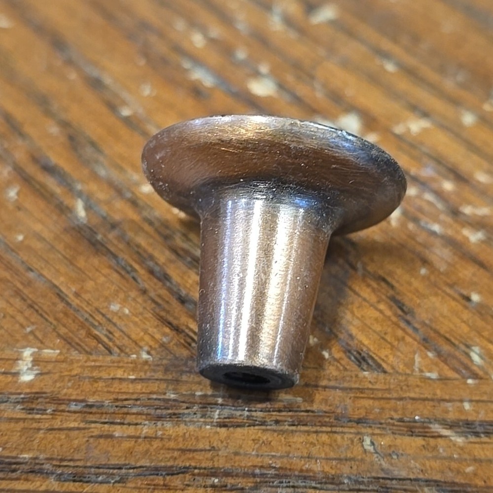 3 Vintage Amerock Satin Copper 1" Round Cabinet Knobs Drawer Pulls NOS MCM