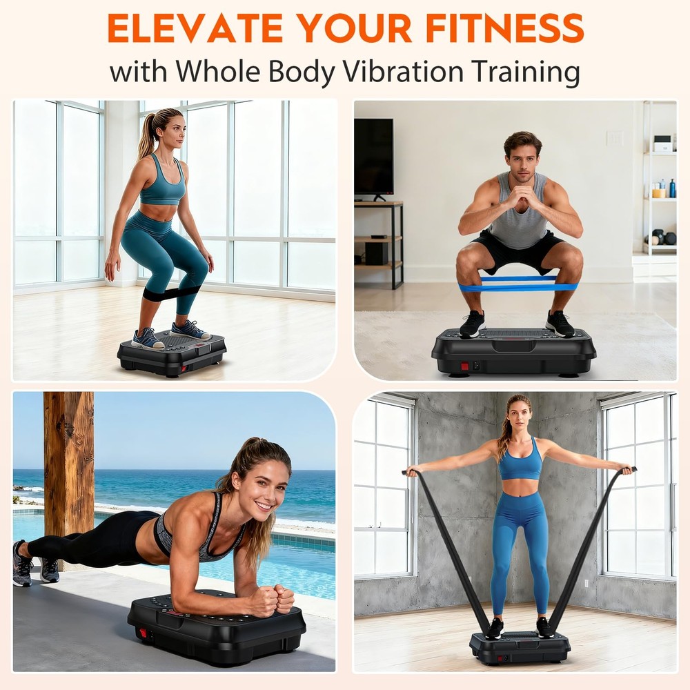 Vibration Plate Exercise Machine, Vibrating Plate for Lymphatic Drainage, 400...