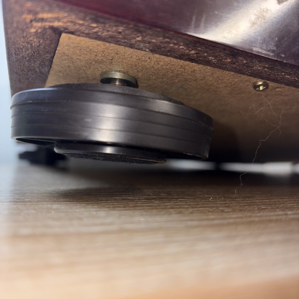 DENON DP-57L Automatic Direct Drive DD Record Player Brown Missing 1 Foot Read