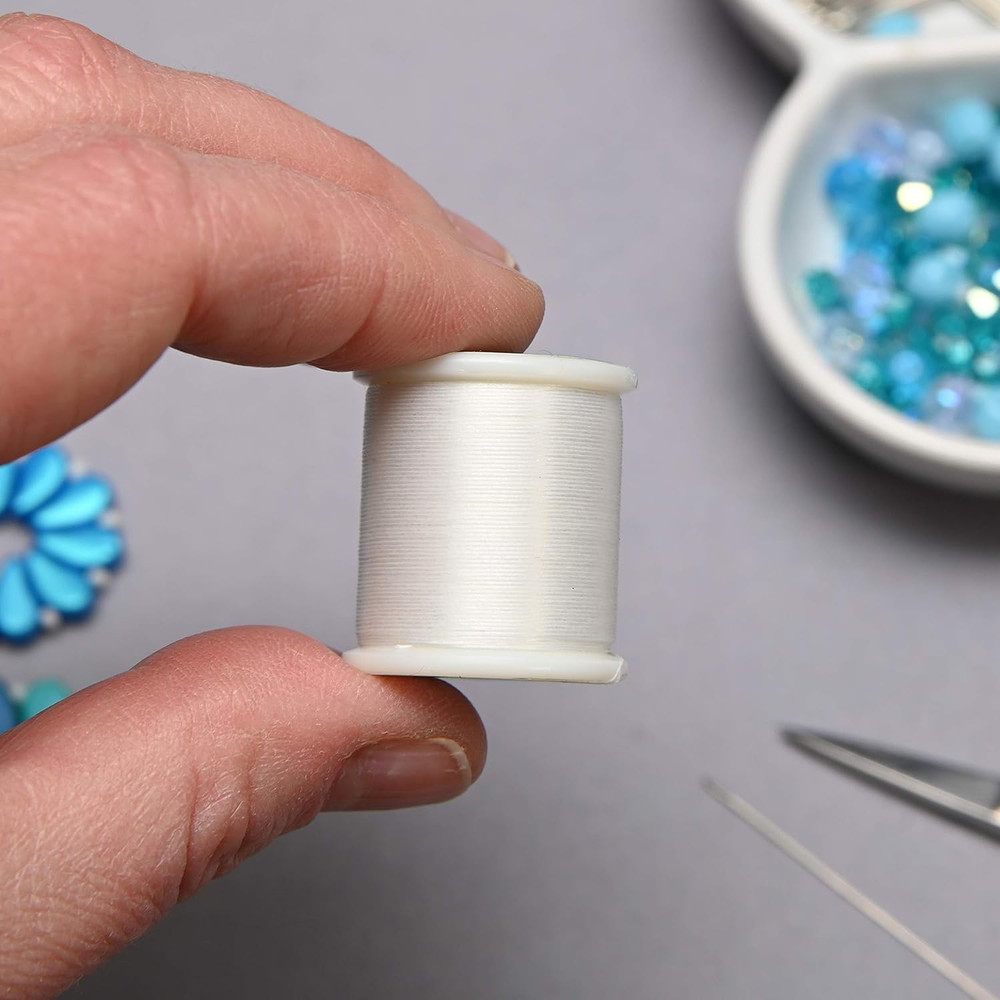 Nylon Beading Thread, White, 100% Nylon, 330TEX, 50M / 55Yds Spool