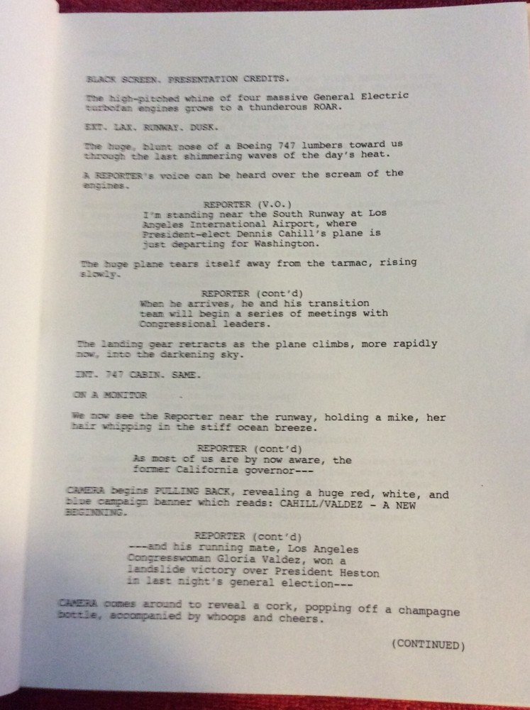 ORIGINAL SCRIPT CHAIN OF COMMAND ROY SCHEIDER MARIA C ALONSO ROGER WADE