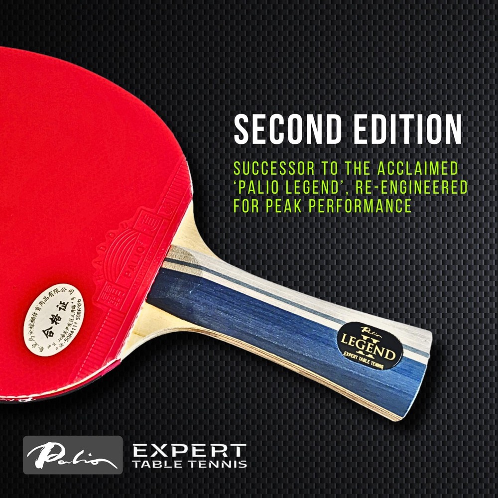 Palio Legend 2.0 Table Tennis Racket & Case - ITTF Approved - Flared - Intermedi