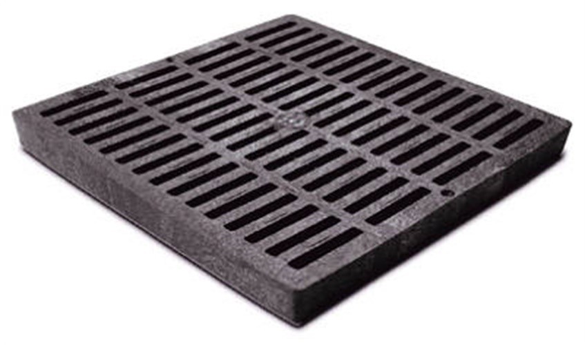 NDS 12 in. Black Square Polyolefin Drain Grate