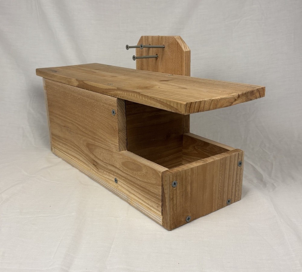 Cedar Squirrel House Feeder Nesting Box W Food & Bedding - Fully Installed Ready