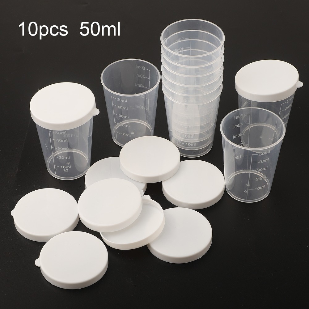 Measuring Cups Cup Transparent With White Lids Cap Container DIY Tools