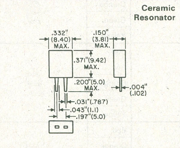 ECG649, 503.5 KHz Ceramic Resonator ~ 2 Pin Package