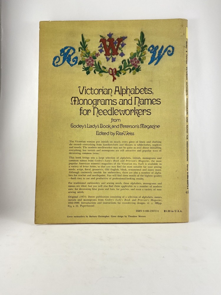 Victorian Alphabets, Monograms And Names For Needleworkers Dover Needlework